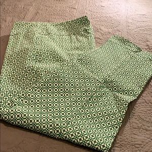Green and white pull on style pants